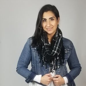 Black Plaid Infinity Scarf